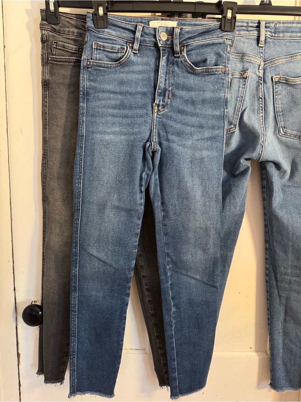 free people raw hem cropped high rise jegging indigo wash size 24